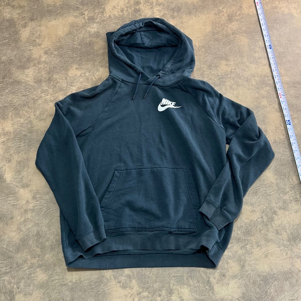 Nike Hoodie Mens Size Medium Blue Pullover Fleece Logo CI1192-458